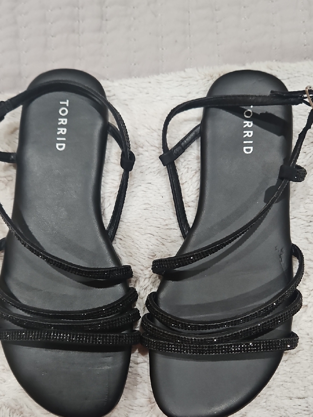 torrid Black Beaded Strappy Sandals